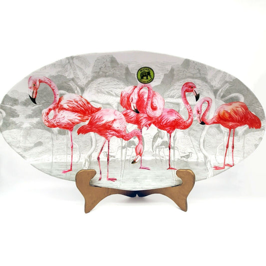Aflangt melamin fad Flamingo Michel Design Works