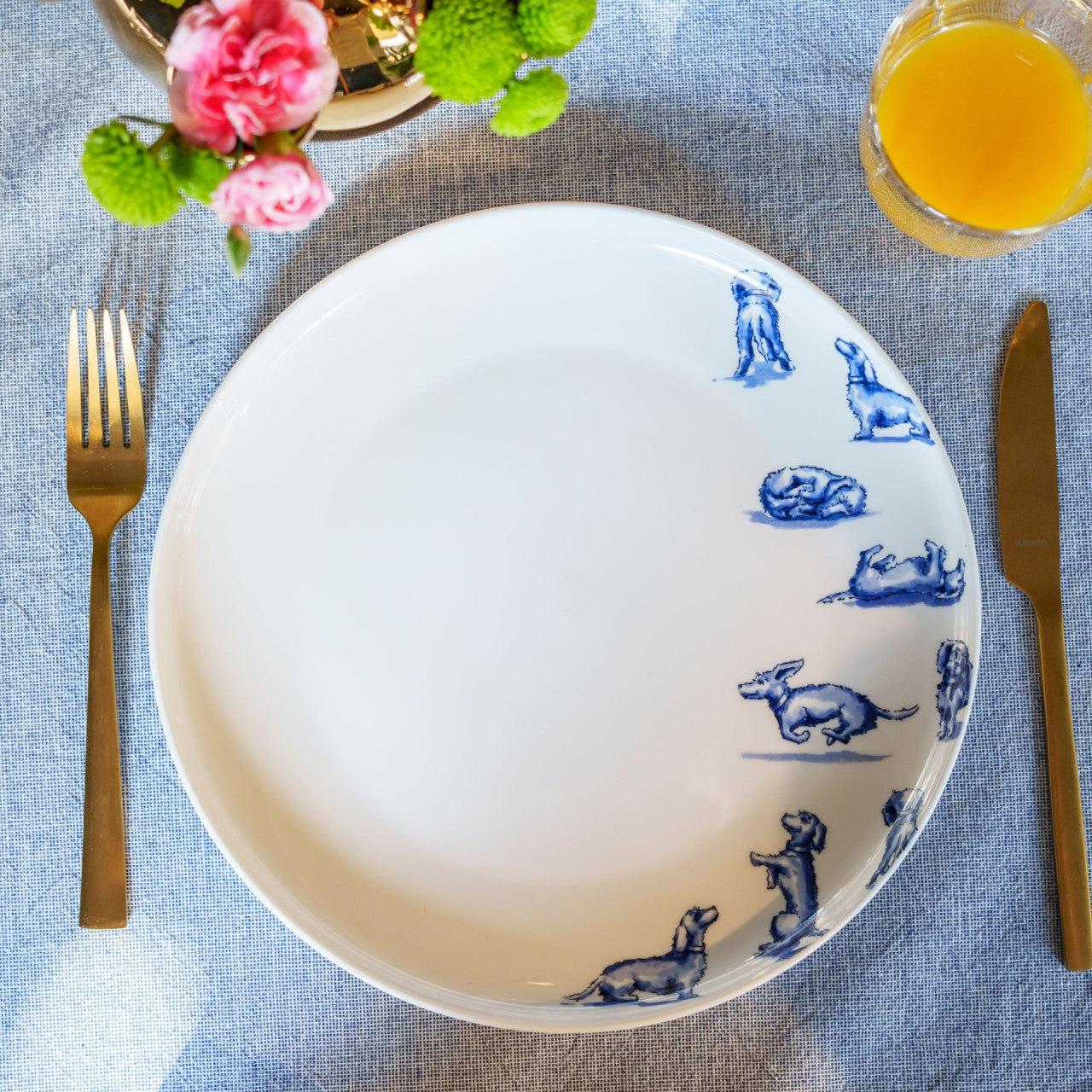 Middagstallerken Porcelæn Gravhund Ø 26 cm Delftblå - Heinen Delfts Blauw Heinen Delfts Blauw