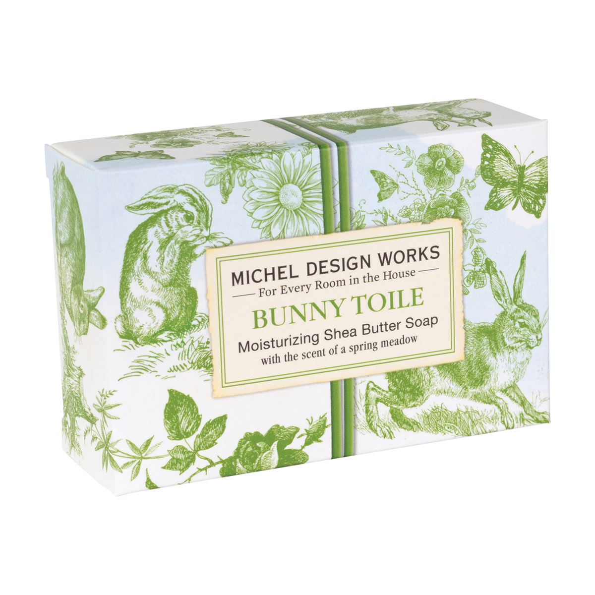 Hånd og badesæbe i box Bunny Toile Michel Design Works 127 gram