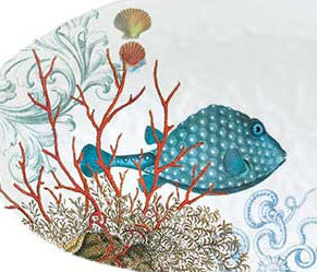 Ovalt melamin fad Sea Life Michel Design Works Michel design works