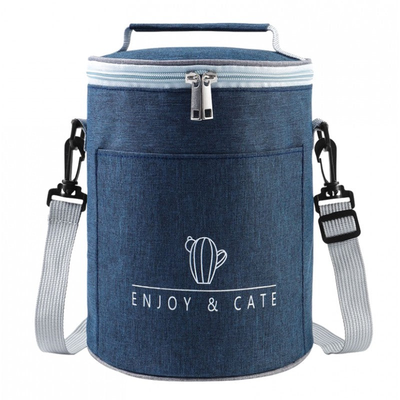 Termo taske madkasse cylinderformet eCarla blå