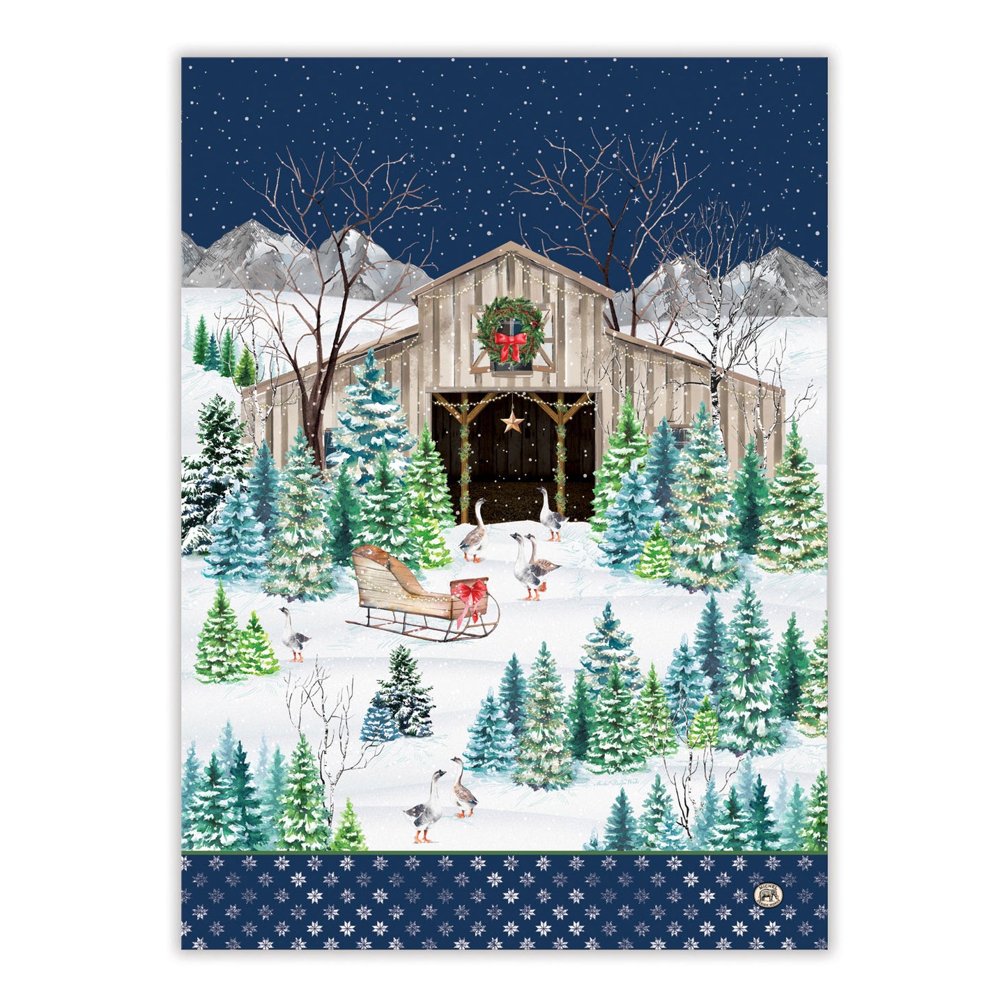 Viskestykke Christmas Snow Michel design works Michel design works Default Title