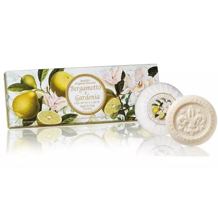 Vegetabilsk sæbe i æske bergamotte & Gardenia i gaveæske Saponificio Artigianale Fiorentino