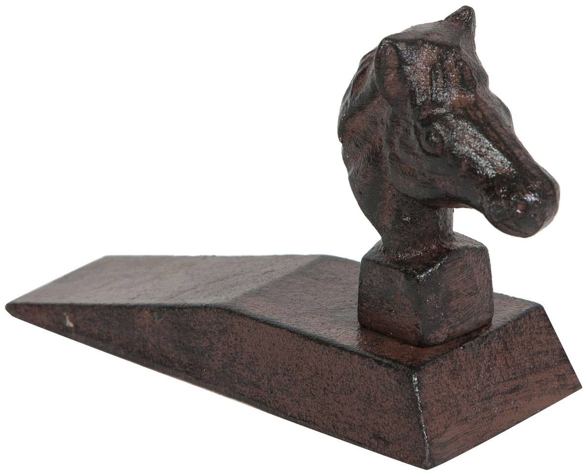 Støbejern dørstopper antik rustfinish hest