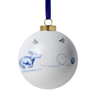 Julekugle Teckel Nhaan Boldspil – Heinen Delfts Blauw Julepynt Heinen Delfts Blauw