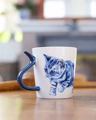 Krus Kat med kattehale-hank 300 ml – Heinen Delfts Blauw Krus Heinen Delfts Blauw