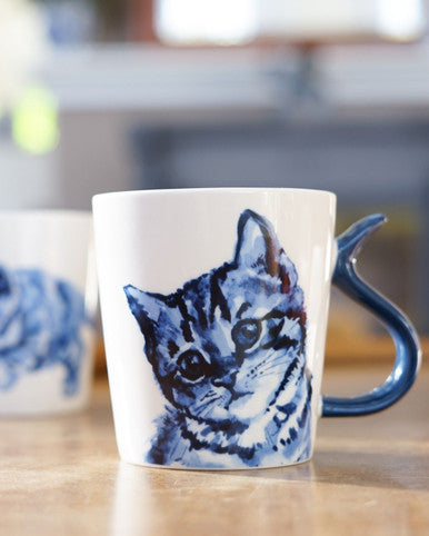 Krus Kat med kattehale-hank 300 ml – Heinen Delfts Blauw Krus Heinen Delfts Blauw