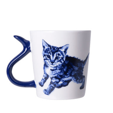 Krus Legende kat med kattehale-hank 300 ml – Heinen Delfts Blauw Krus Heinen Delfts Blauw