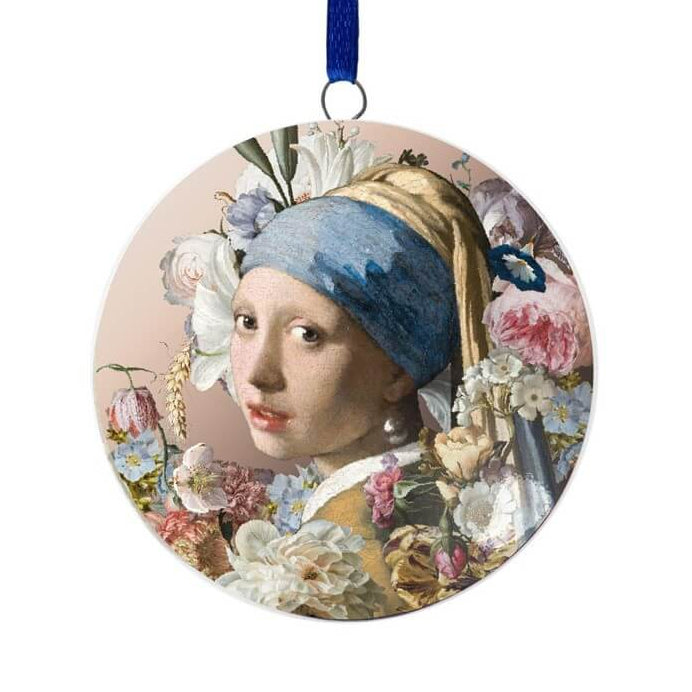 Juleornament Pigen med perleørering – Ø 6 cm | Heinen Delfts Blauw Julepynt Heinen Delfts Blauw