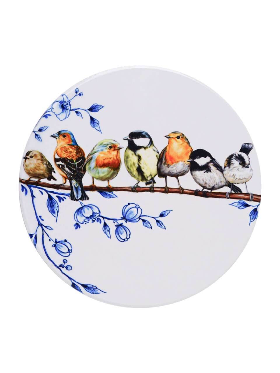 Bordskåner med skovfugle – Ø 18 cm | Heinen Delfts Blauw