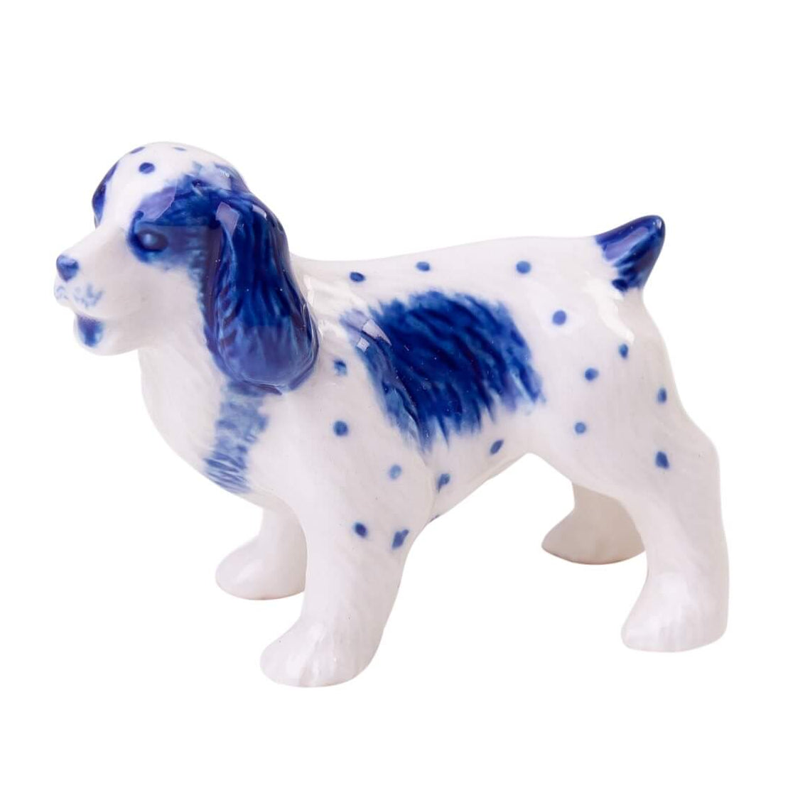 Miniature Cockerspaniel – Håndmalet Delfts Blauw – 5 cm | Heinen Delfts Blauw