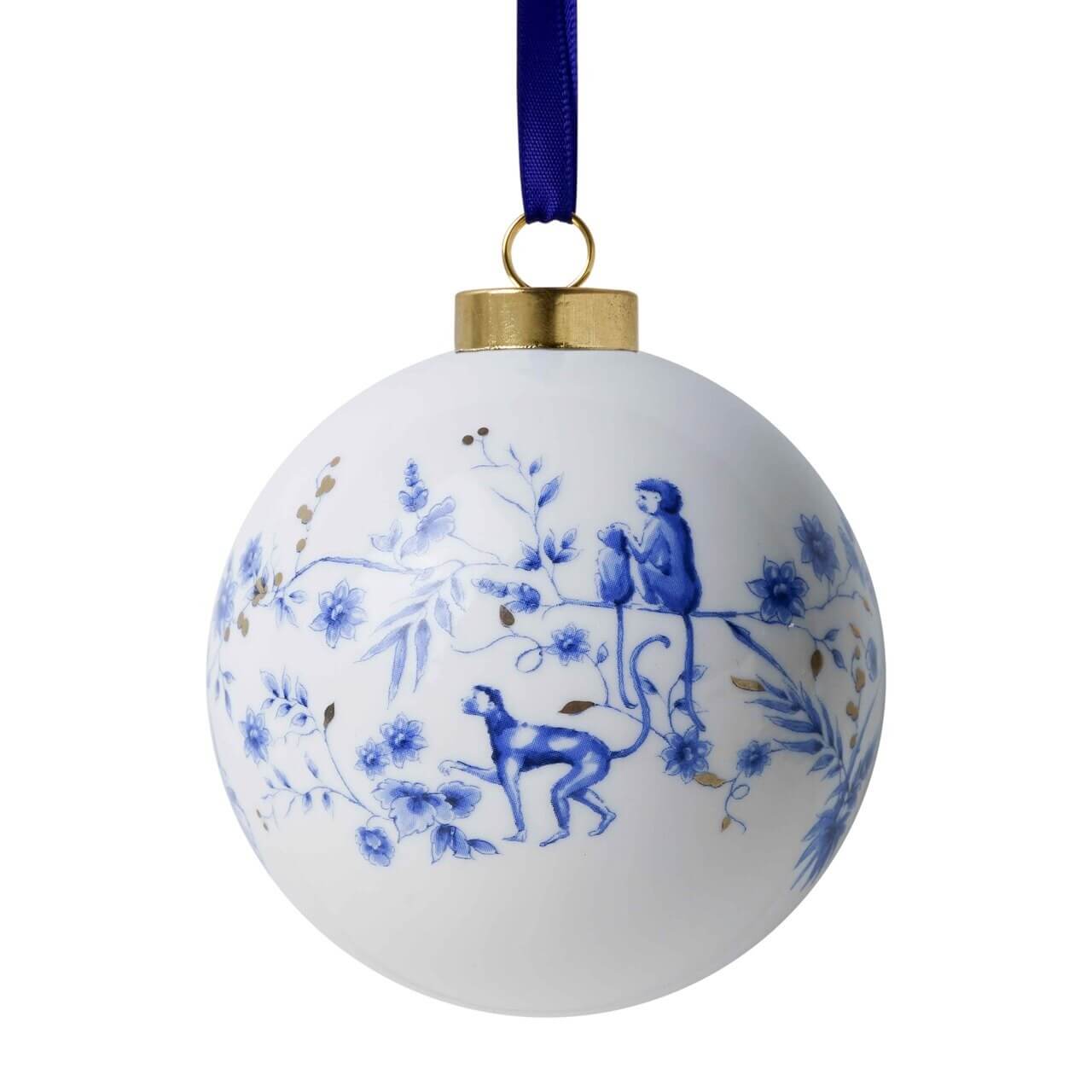 Juletræskugle med aber – Ø 8 cm | Heinen Delfts Blauw