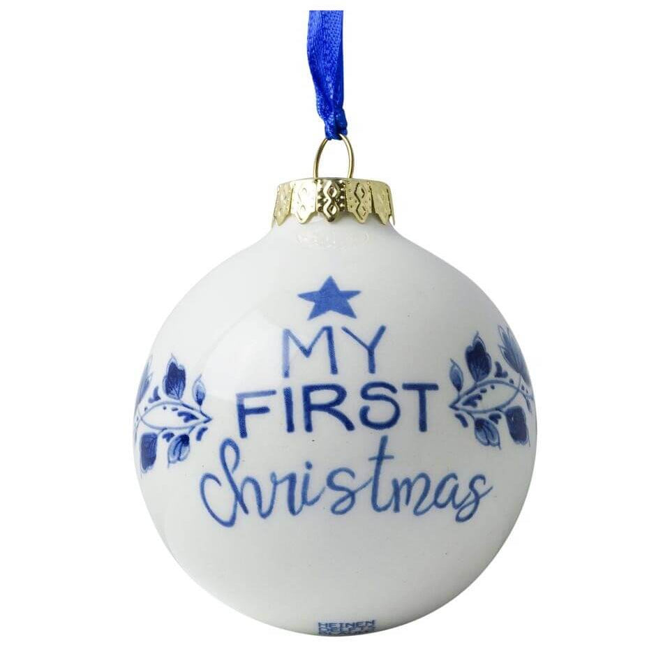 Juglekugle My First Christmas – Delfts Blå – Keramik – 7 cm | Heinen Delfts Blauw Julepynt Heinen Delfts Blauw