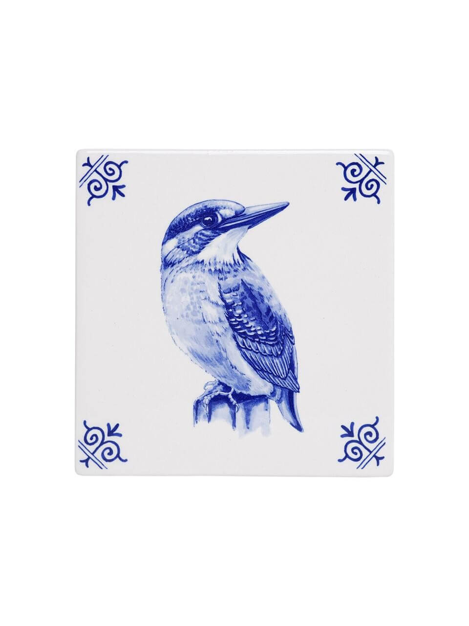 Flise med isfugl – 13 × 13 cm | Heinen Delfts Blauw