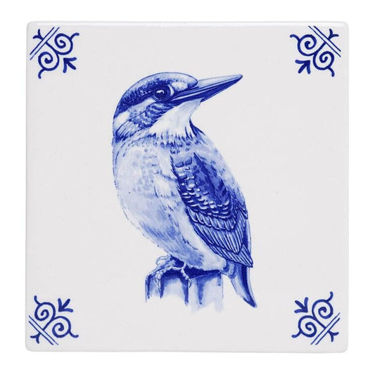 Flise med isfugl – 13 × 13 cm | Heinen Delfts Blauw Souvenirs og dekorationer Heinen Delfts Blauw