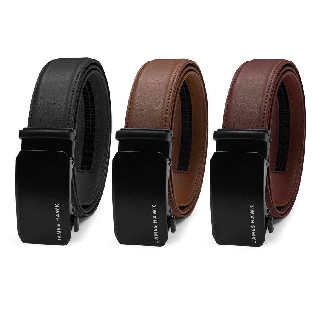Automatisk Læderbælte til Mænd - Uden Huller med Gaveæske | James Hawk Apparel & Accessories James Hawk