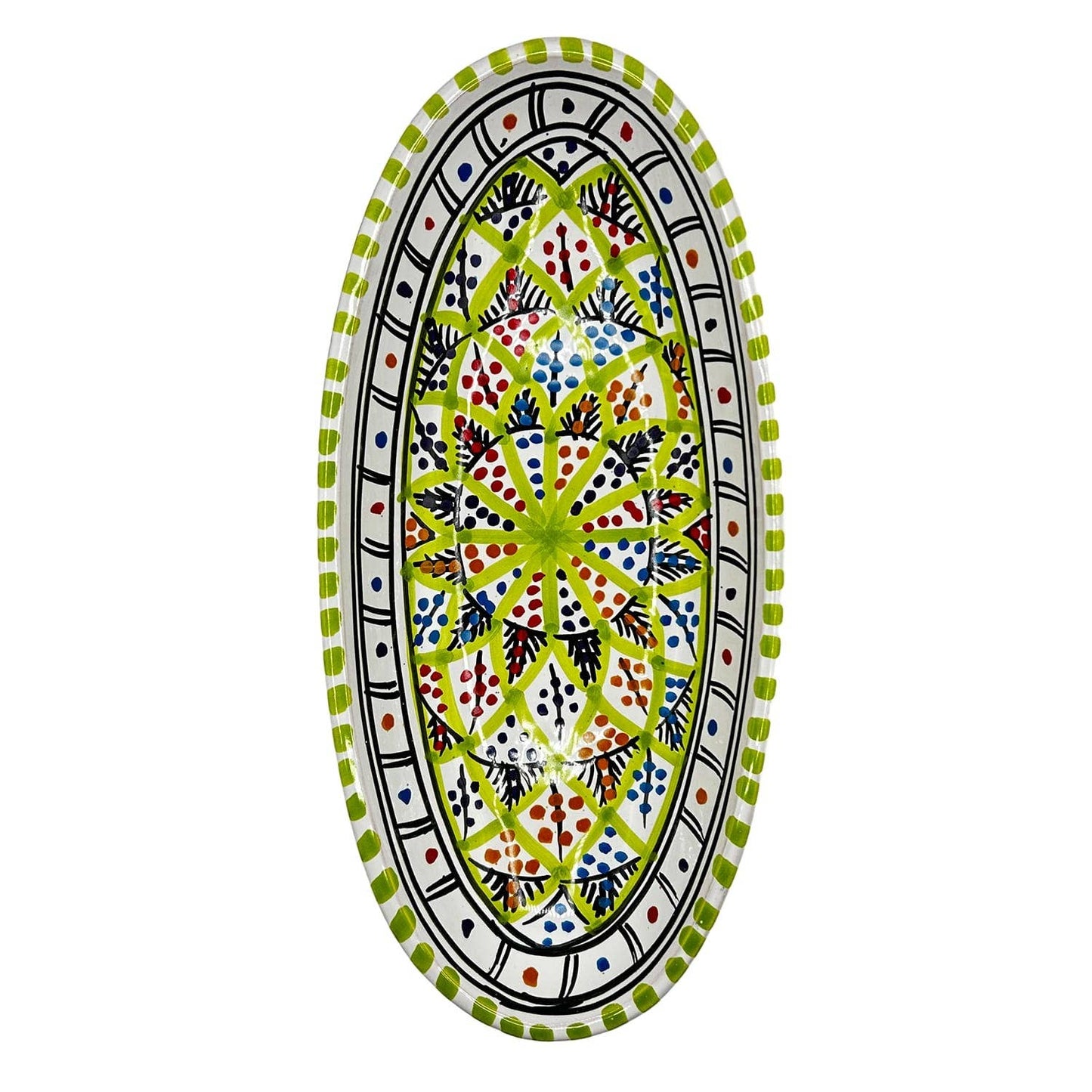 Håndmalet tunesisk Keramikfad Lime- 28x14 cm Etnico del Mondo