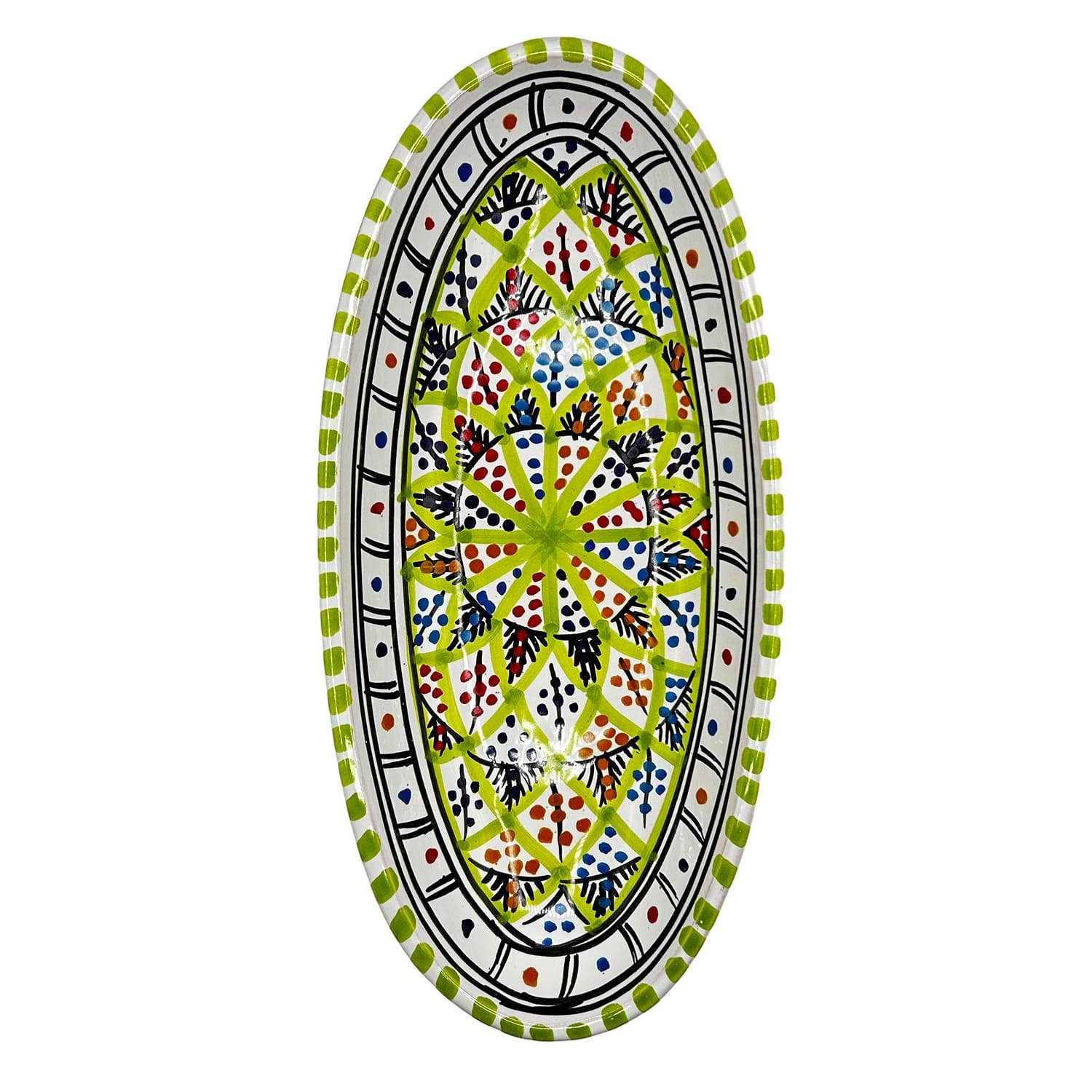 Håndmalet tunesisk Keramikfad Lime- 28x14 cm Etnico del Mondo