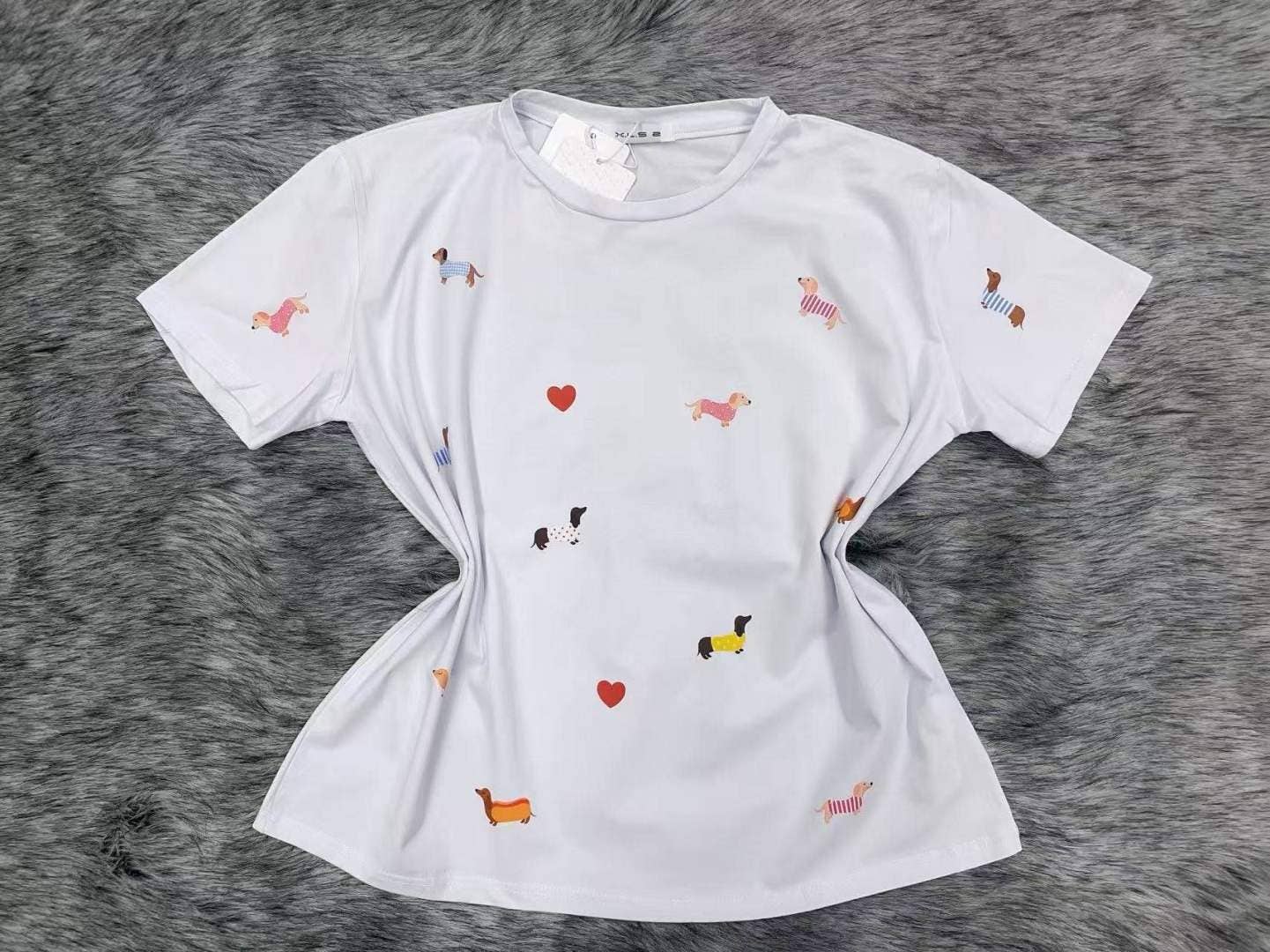 T-shirt i bomuld med gravhundprint T-shirt ISSYMA