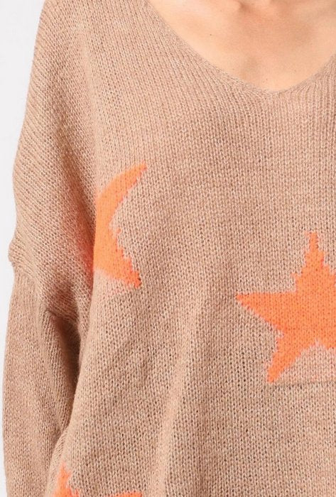 Strik sweater med stjerner