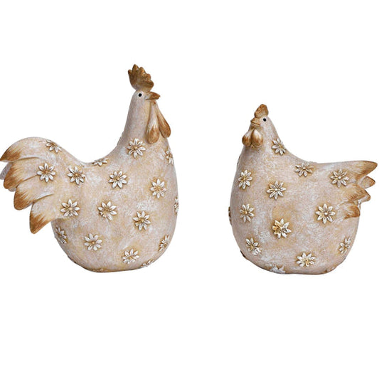 Polystone Hane & Høne Par - 10x12x6cm G. Wurm