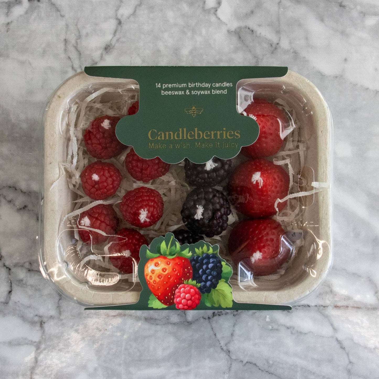 Candleberries Bærformede Fødselsdagslys – Sæt med 14 stk Botanopia