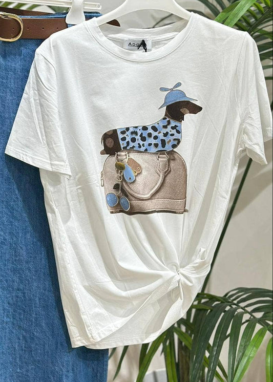 Gravhund T-shirt - Blød Bomuld flere farver T-shirt ADORA