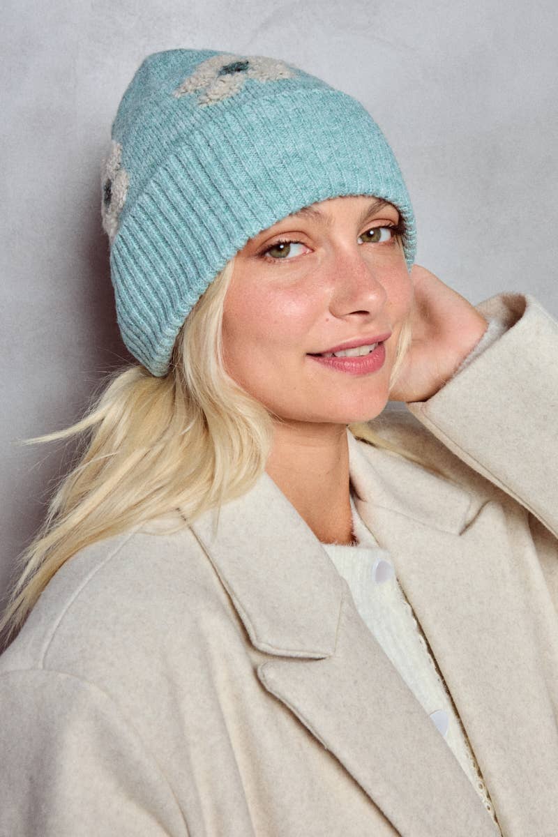 Strik Hue med blomst