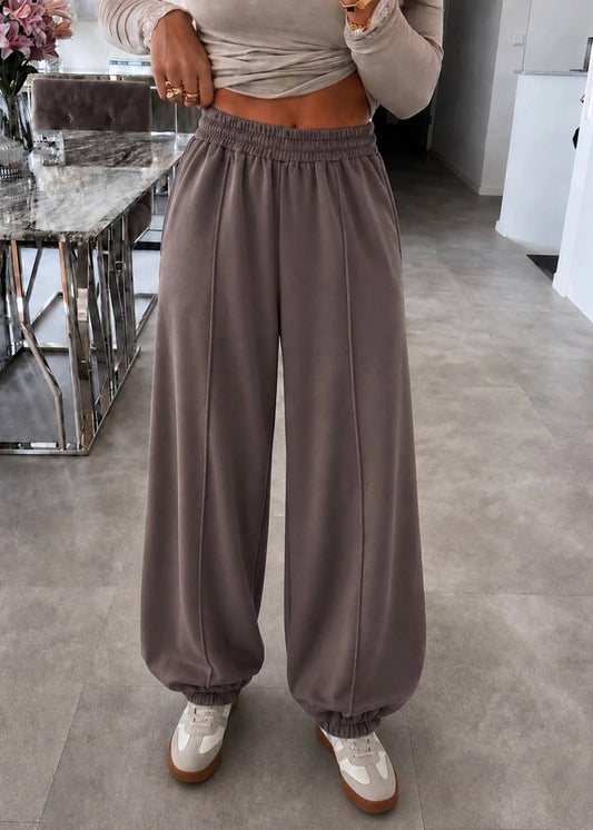 Vide Joggingbukser i Uldlook – One Size S-2XL Tøj ISSYMA Chokolade One-size 38-44