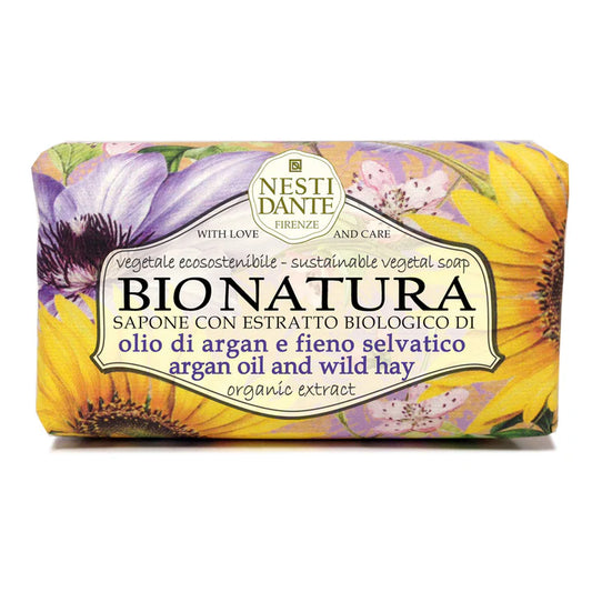 Bio Natura sæbe med arganolie og vild hø 250g - Nesti Dante Italiensk fast sæbe Nesti dante