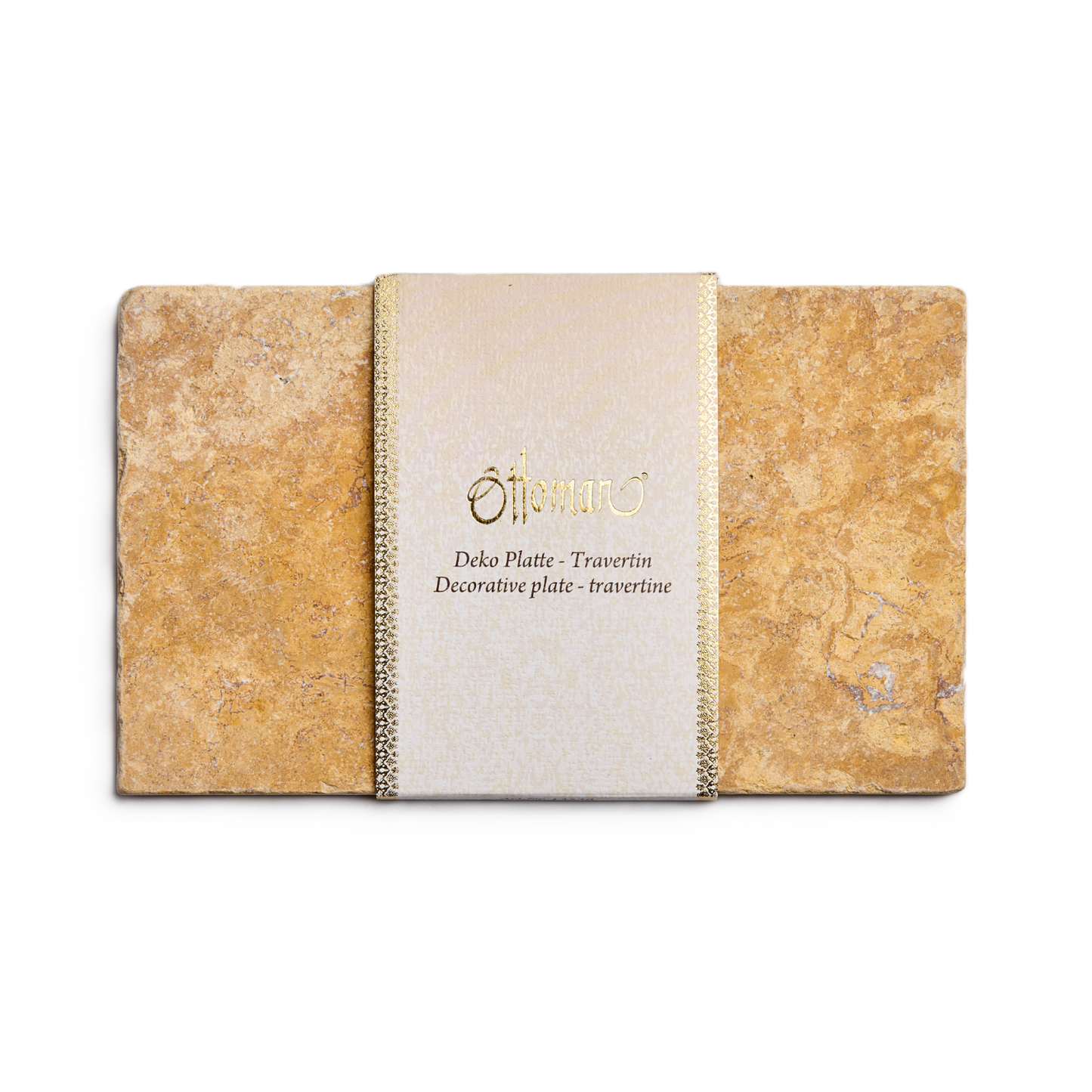 Plade i Travertin Natursten 25x15 cm farve Gold | Ottoman Ottoman
