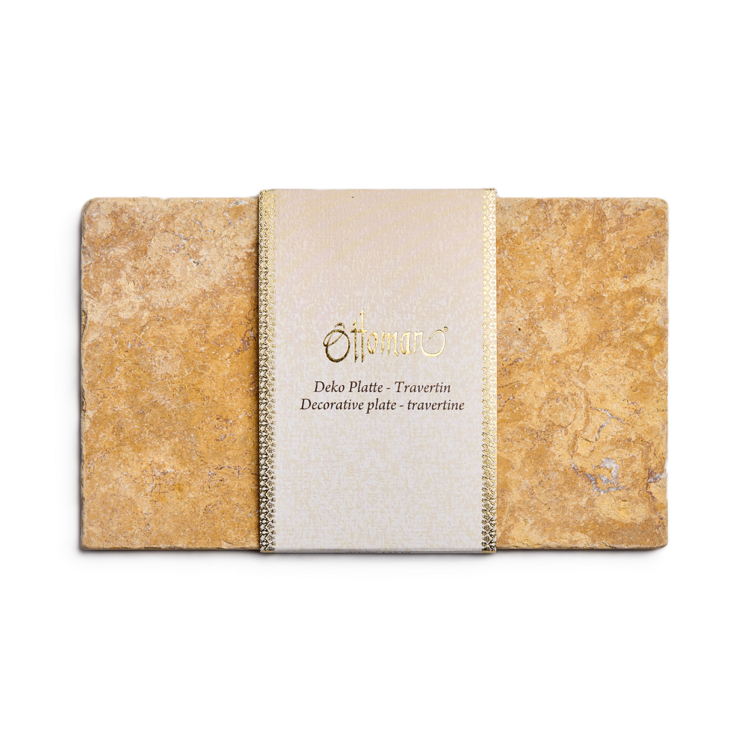 Plade i Travertin Natursten 25x15 cm farve Gold | Ottoman Ottoman