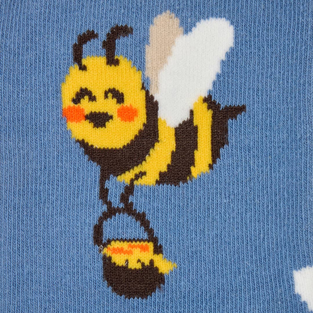 Bomuldsstrømper til børn med bi-design - Kylie Crazy Sokker KYLIE CRAZY