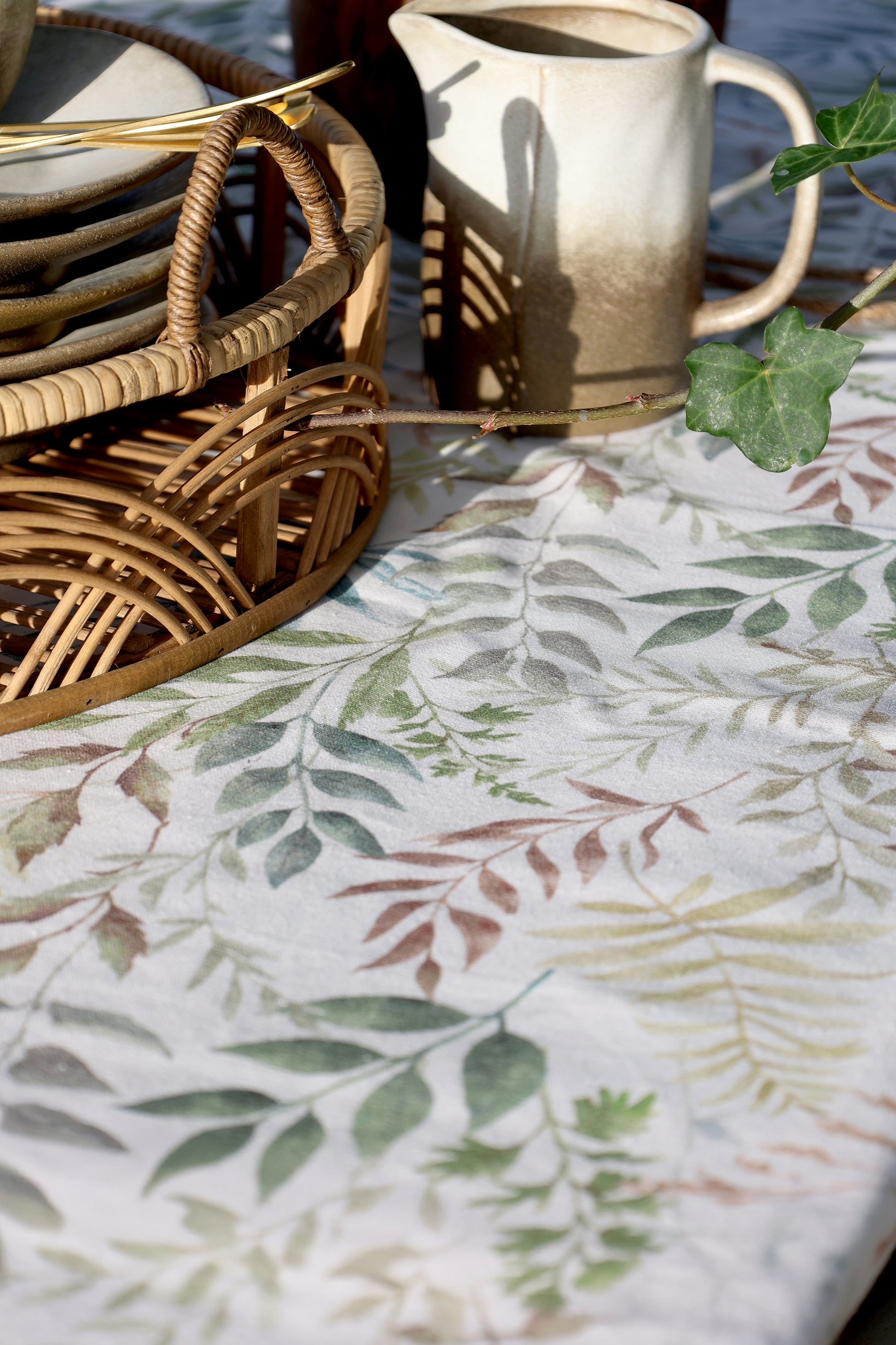 Dug – Bladmønster – Creme – 240x140 cm Duge Chic Antique