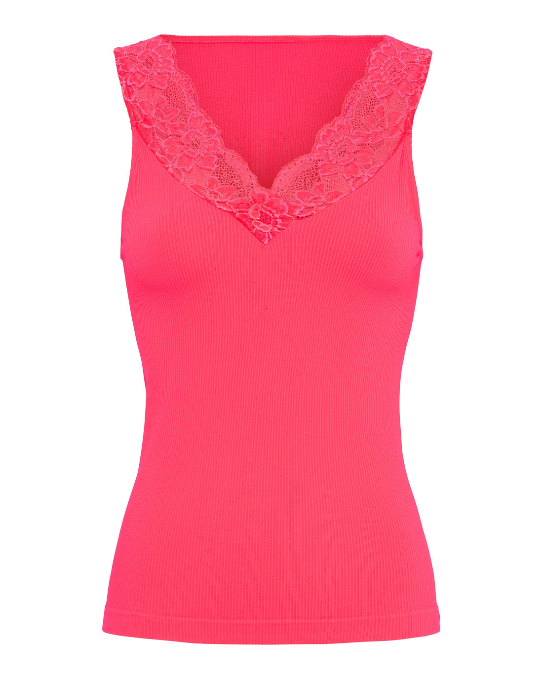 Tim & Simonsen Belen rib v-lace Top flere farver Tim & Simonsen Scarlatto S/M
