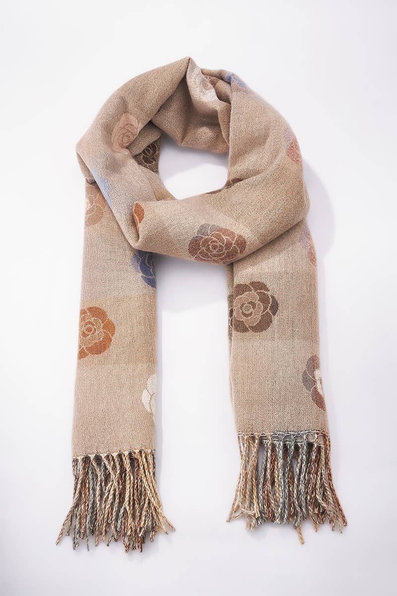 Vendbart Tørklæde med blomsterprint BYREN | ÉLINE L'ATELIER