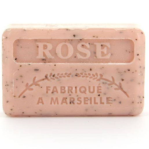 Marseille Skrubsæbe Rose 125g - Håndlavet med Sheasmør Marseille sæbe Savons.nl - Savon de marseille distributeur