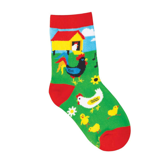 Børnesokker med høns – grøn – 2-7 år | Socksmith Socksmith Europe 2-4 år Grøn