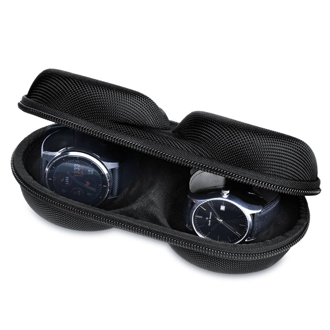 Rejseetui til 2 Ure - Beskyttende Ur-Organizer med Karabinhage | James Hawk Luggage & Bags James Hawk