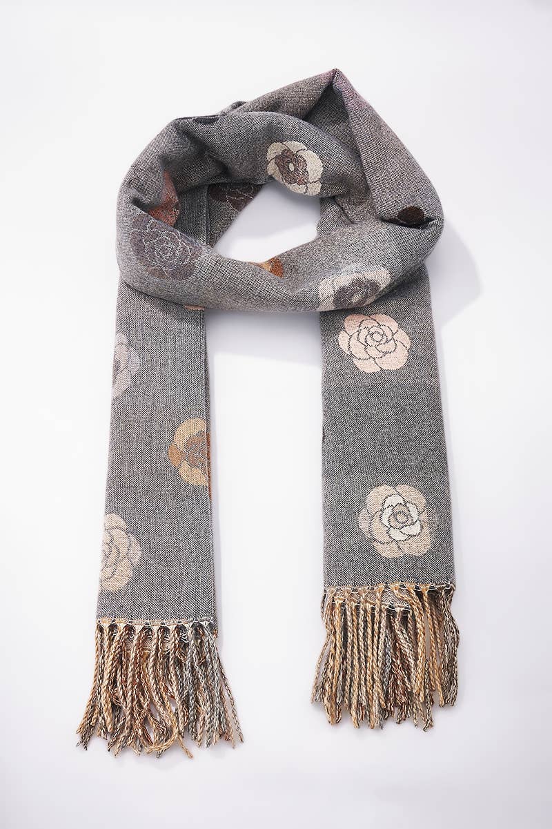 Vendbart Tørklæde med blomsterprint BYREN | ÉLINE L'ATELIER