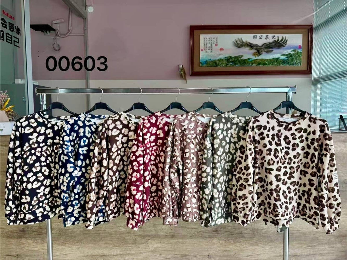 Oversized leopard sweat i blankt stof fås i flere farver Apparel & Accessories ISSYMA