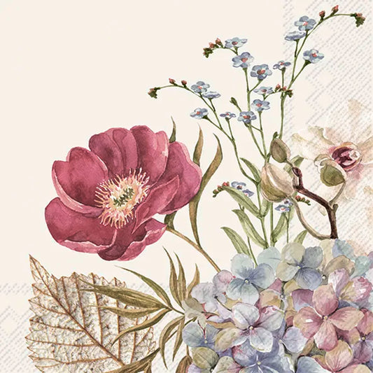 Kaffe servietter Belles Fleurs Cream