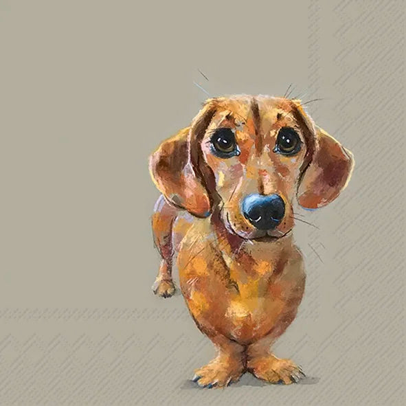 Frokostserviet med gravhund – 33x33 cm | Dog Buddy Frokostservietter IHR