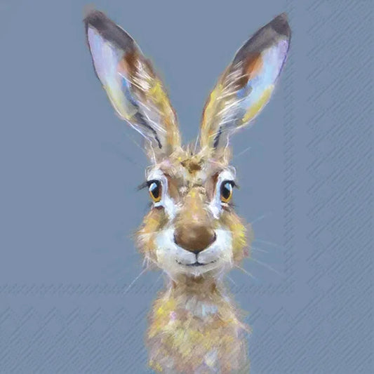 Frokostserviet med hare – 33x33 cm | Rabbit Buster Frokostservietter IHR