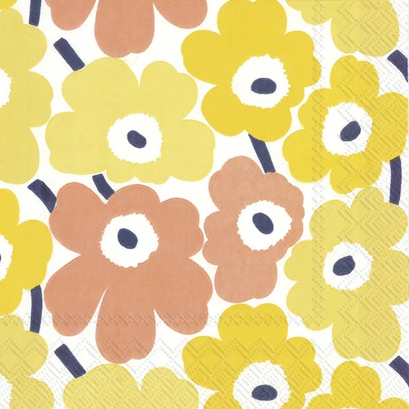 Kaffe serviet Marimekko Mini Unikko Yellow