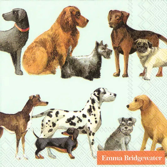 Kaffeservietter Dogs Light Blue