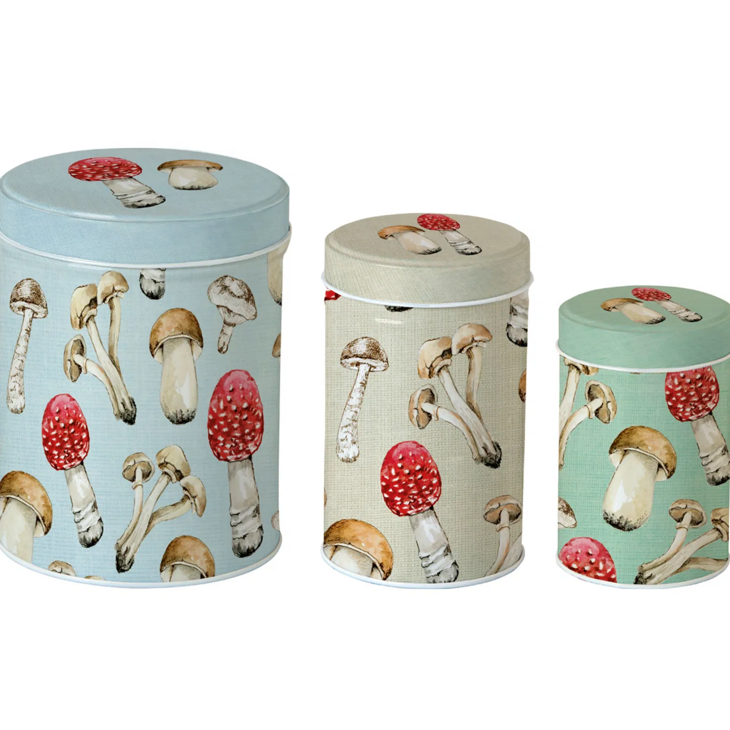 Tedåser sæt med 3 slags svampe Køkkenopbevaring Vinding