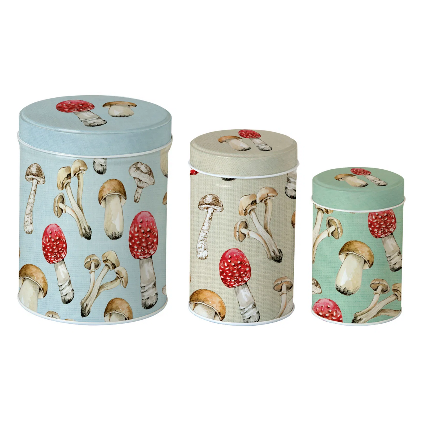 Tedåser sæt med 3 slags svampe Køkkenopbevaring Vinding