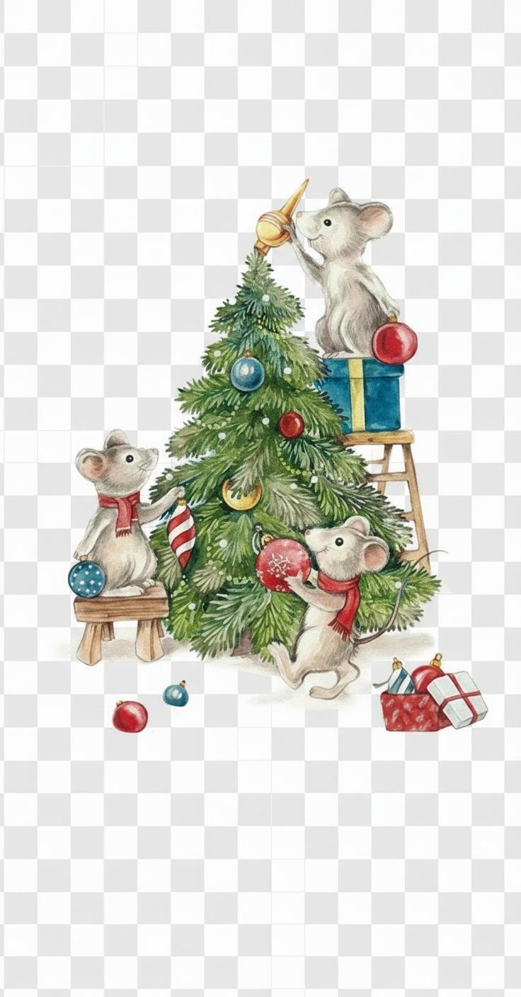 Lommetørklæde mus dekorerer juletræ IHR