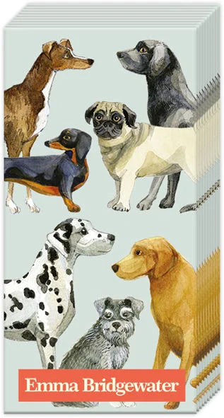 Lommetørklæde Dogs Light Blue Emma Bridgewater